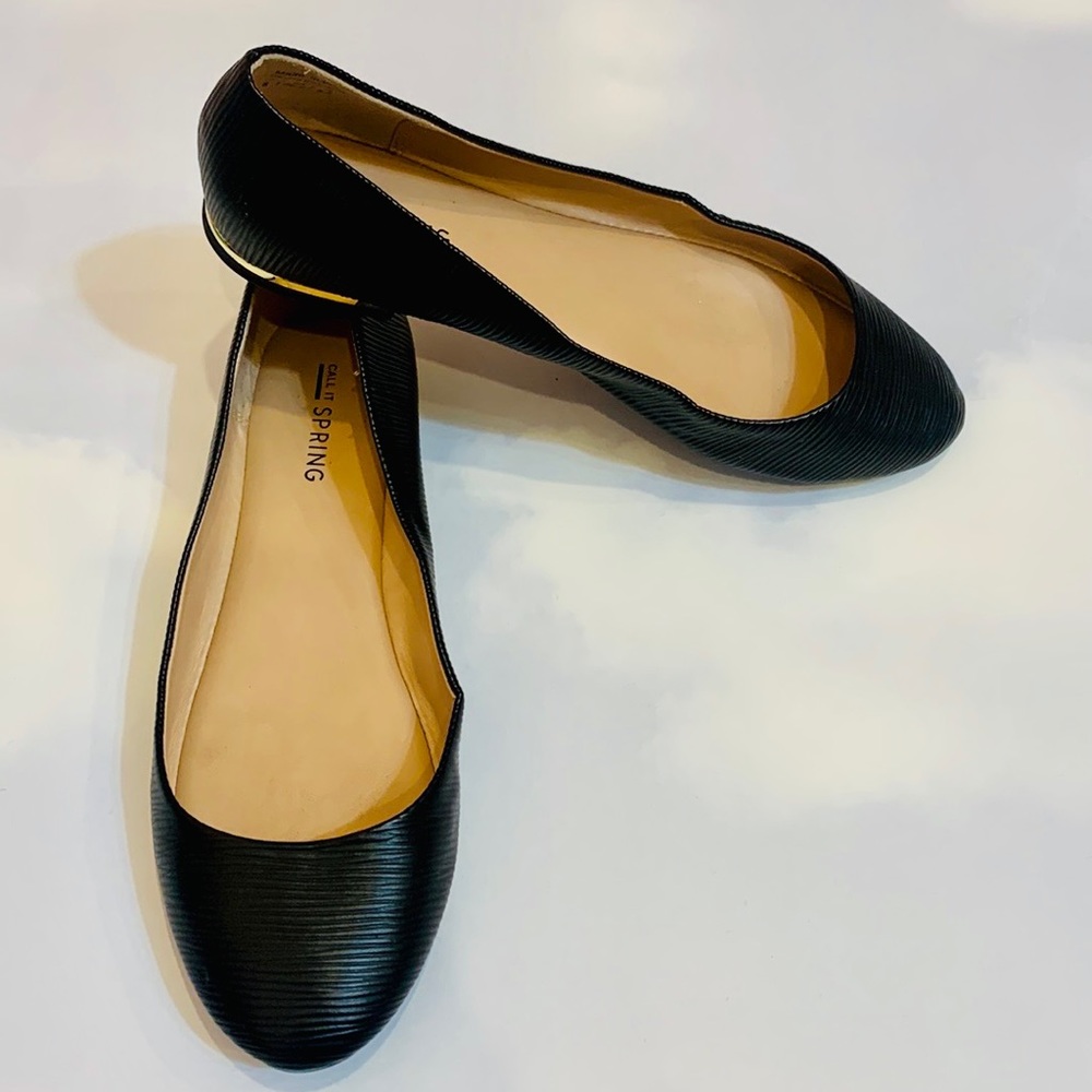 Black textured “Call it spring” flats- Size 8
